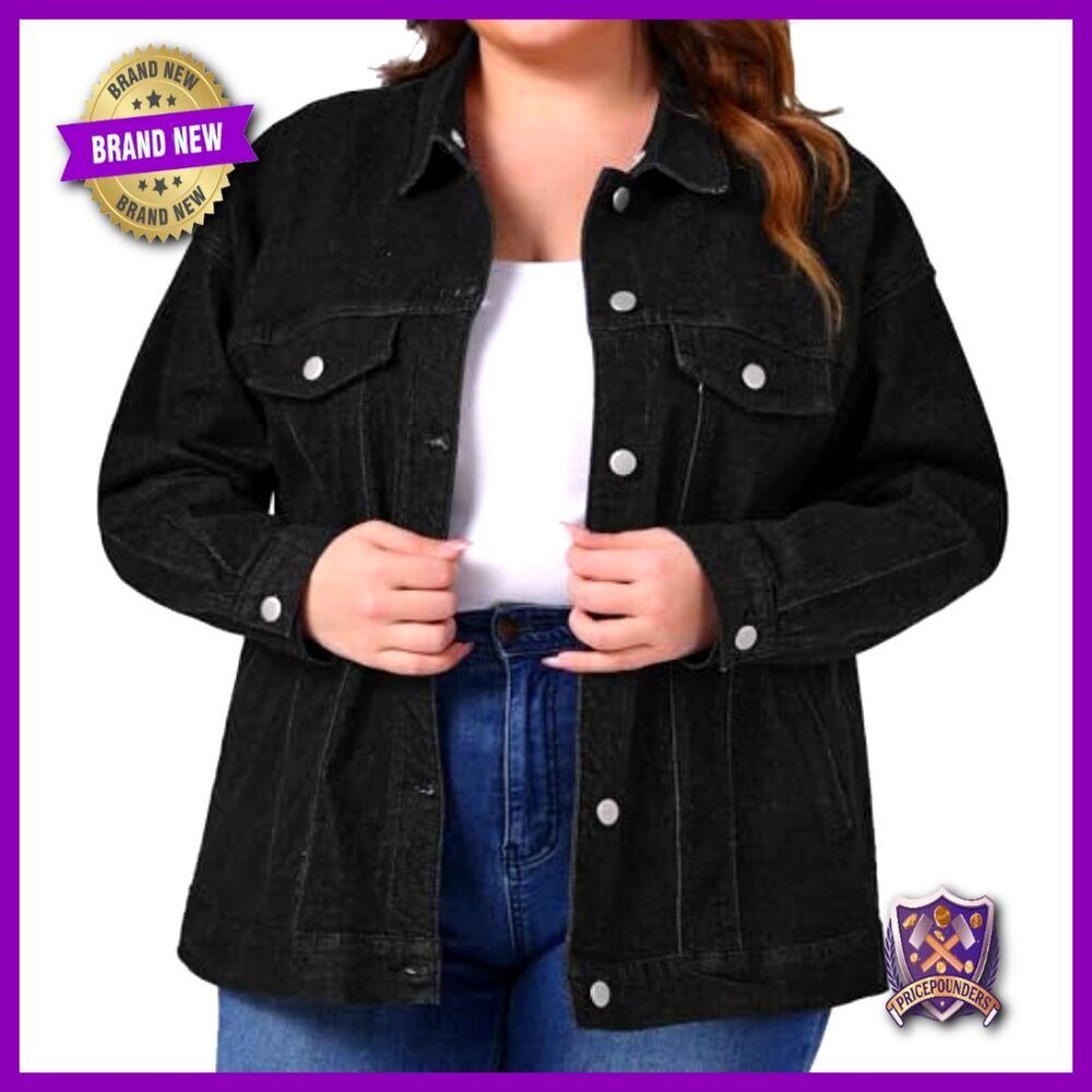 Oversized Denim Shacket with Detachable Hood Stretchy Fabric Casual Chic Y2K - Picture 2 of 6